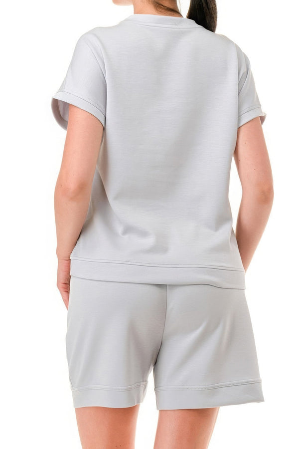 Air Cotton Monochrome Tee And Shorts Set - | SmartBuyApparel