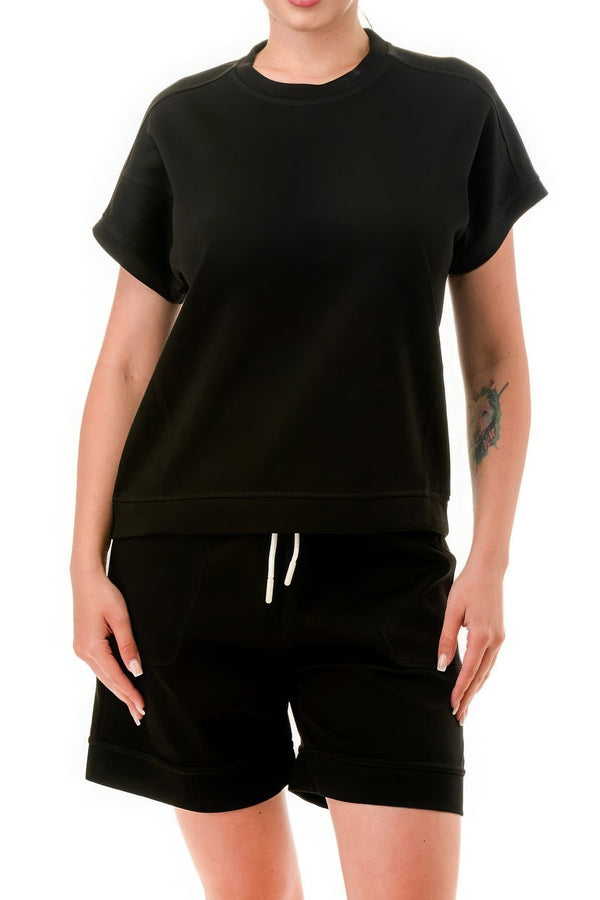Air Cotton Monochrome Tee And Shorts Set - | SmartBuyApparel