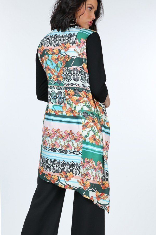Asymmetrical Print High Low Top - Top - SmartBuyApparel