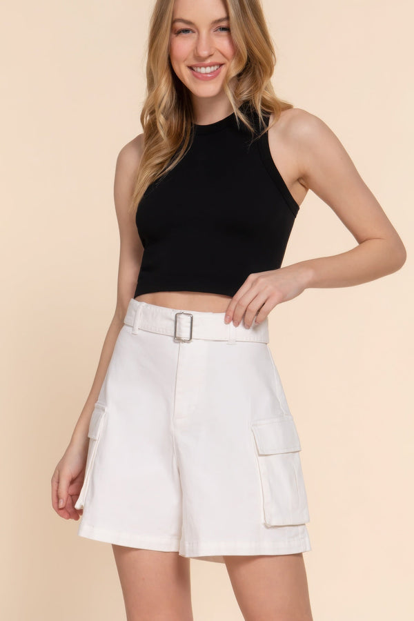 Belted Cargo Shorts - Women's shorts - SmartBuyApparel