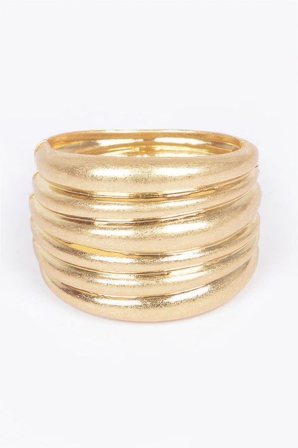 Cast Metal Spring Hinge Cuff - | SmartBuyApparel