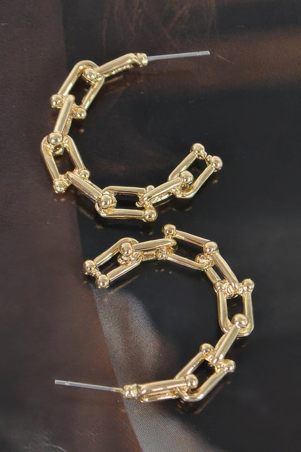 Chain Hoop Earrings - | SmartBuyApparel