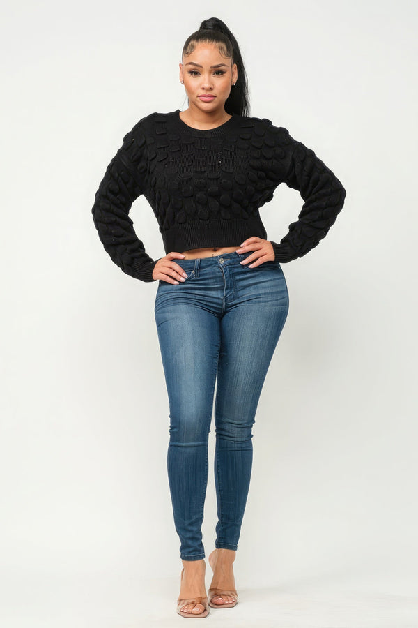 Checker Sweater Top - Women's sweater - SmartBuyApparel
