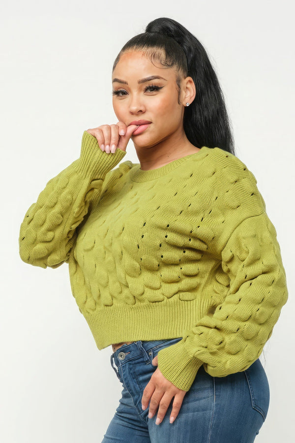 Checker Sweater Top - Women's sweater - SmartBuyApparel