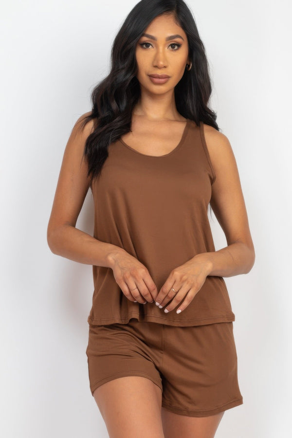 Comfy Tank Top & Shorts Set - Women's set - SmartBuyApparel