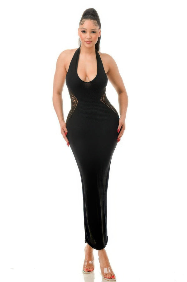 Crochet Knit Maxi Dress - Dress - SmartBuyApparel