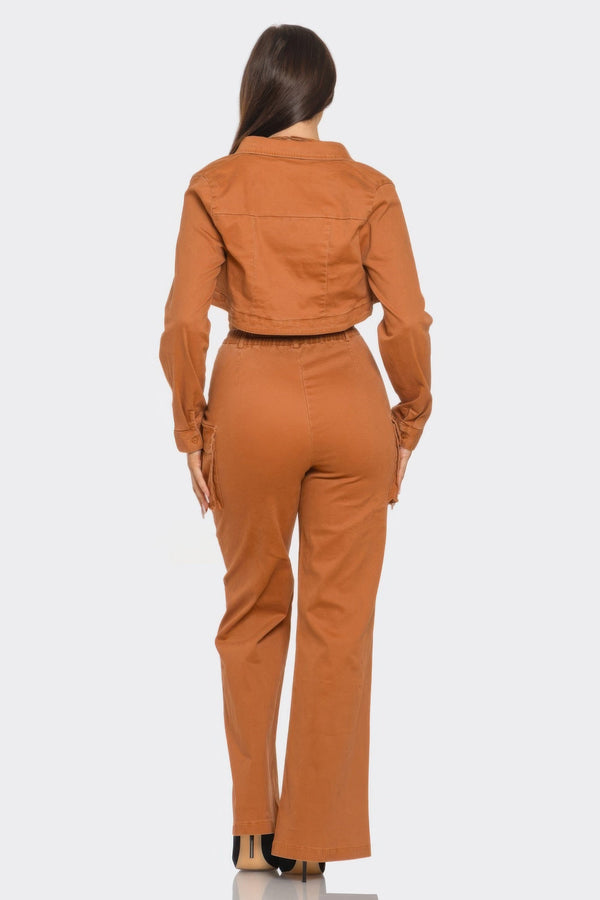 Crop Jacket 3PCS Set - Women's set - SmartBuyApparel