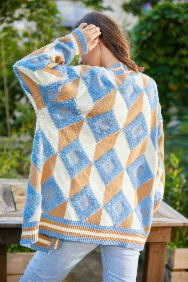 Diamonds Pattern Cardigan - Cardigan - SmartBuyApparel