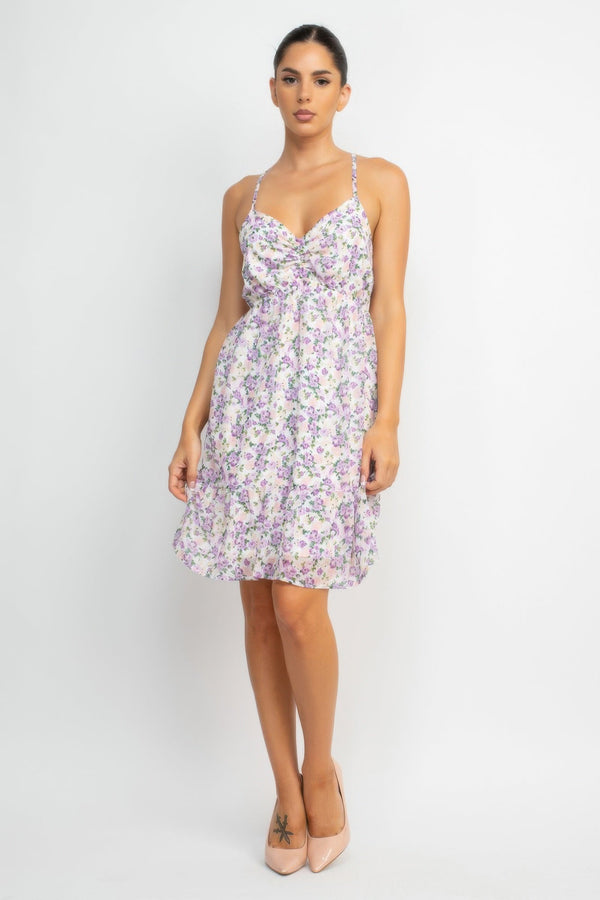 Double Strap Back Mini Dress - | SmartBuyApparel