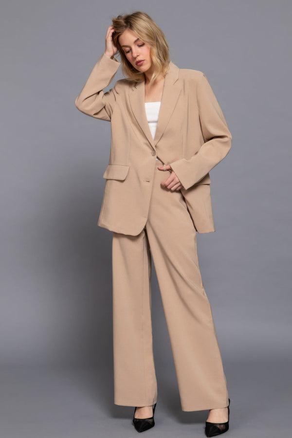 Elastic straight woven long pants - Women's Pants - SmartBuyApparel
