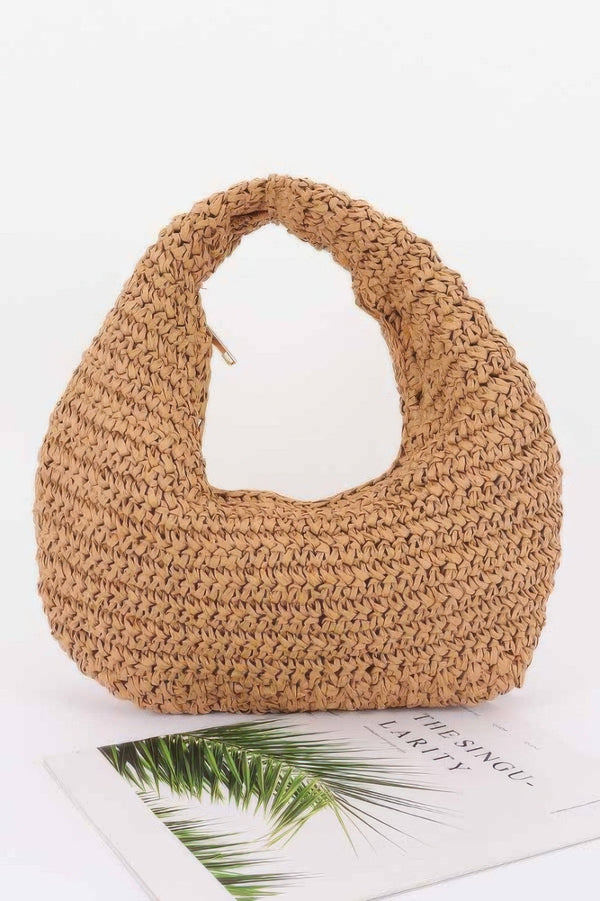 Faux Straw Braided Bindle Bag - | SmartBuyApparel