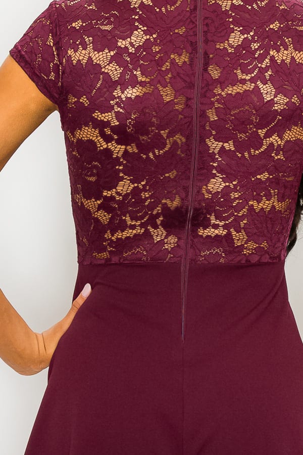 Floral Sheer Lace Combo Romper - Type: Romper - SmartBuyApparel