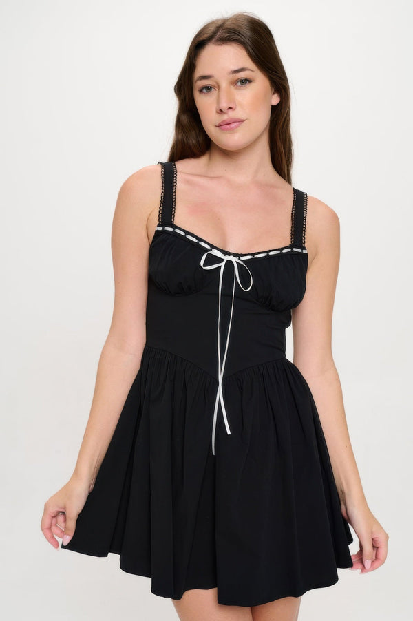 Front Ribbon Tie Bustier Dress - Dress - SmartBuyApparel