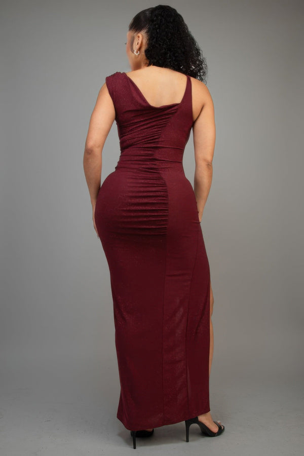 Glitter Slitted Dress - Dress - SmartBuyApparel