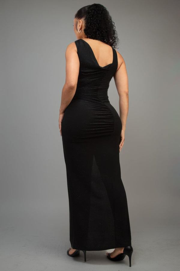 Glitter Slitted Dress - Dress - SmartBuyApparel