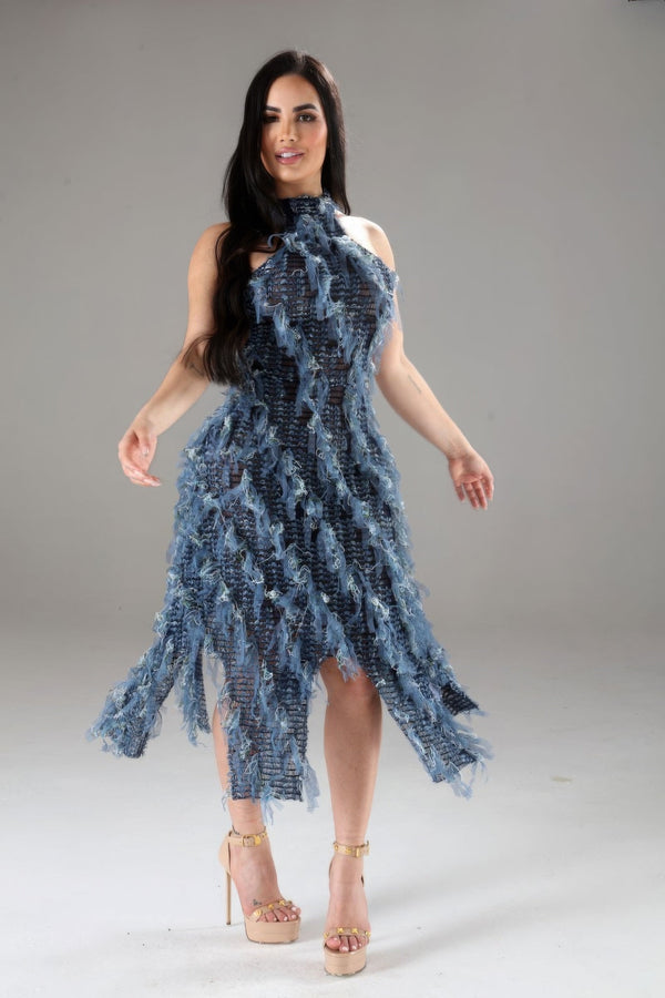 Halter Ruffled Dress - Dress - SmartBuyApparel