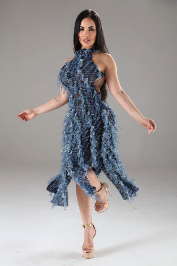 Halter Ruffled Dress - Dress - SmartBuyApparel