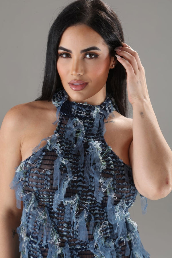 Halter Ruffled Dress - Dress - SmartBuyApparel