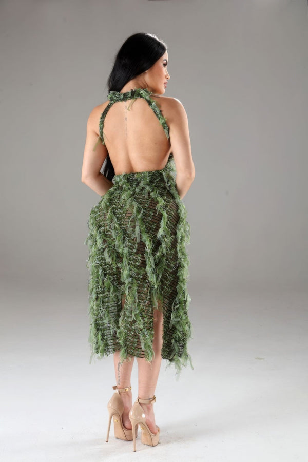 Halter Ruffled Dress - Dress - SmartBuyApparel