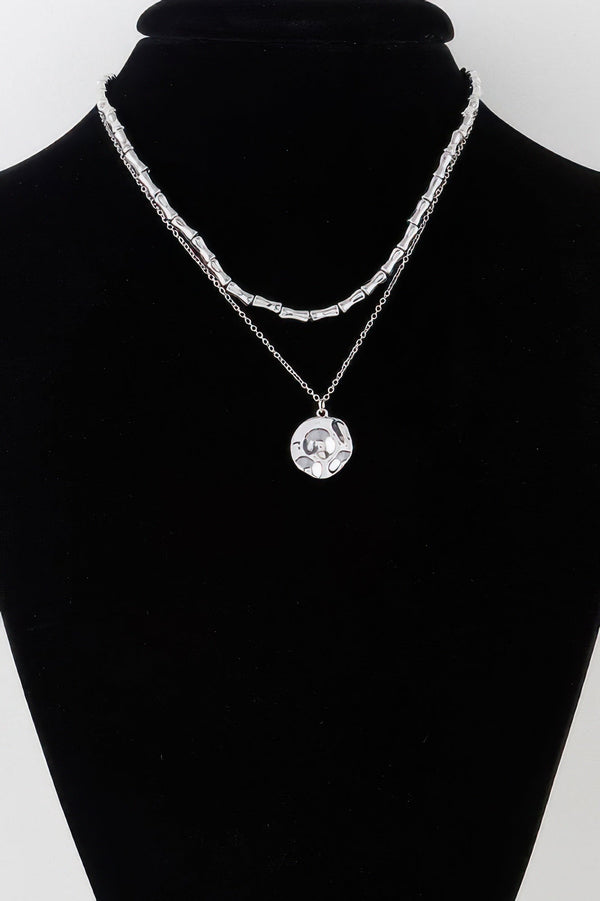 Hammered Plate Chain Necklace - | SmartBuyApparel