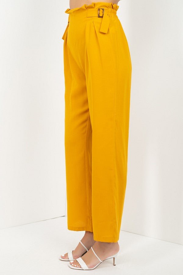 High Waist Paperbag Wide Pants - Women's Pants - SmartBuyApparel