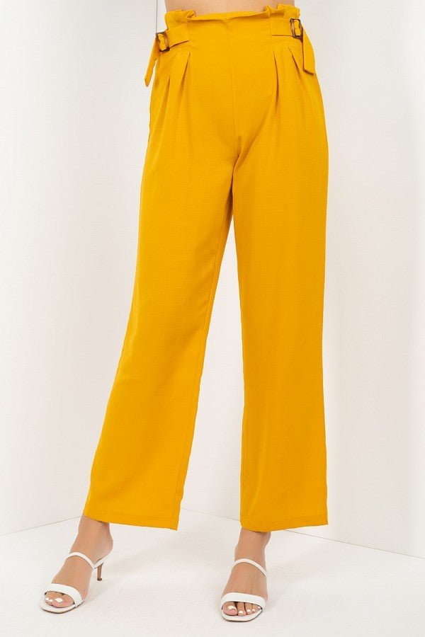 High Waist Paperbag Wide Pants - Women's Pants - SmartBuyApparel
