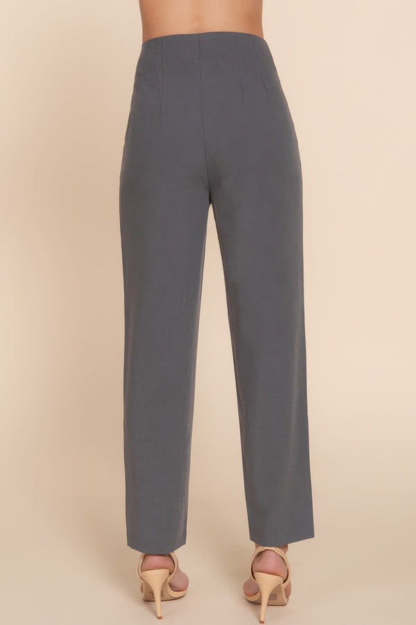High Waist Pintuck Detail Long Pants - Pants - SmartBuyApparel