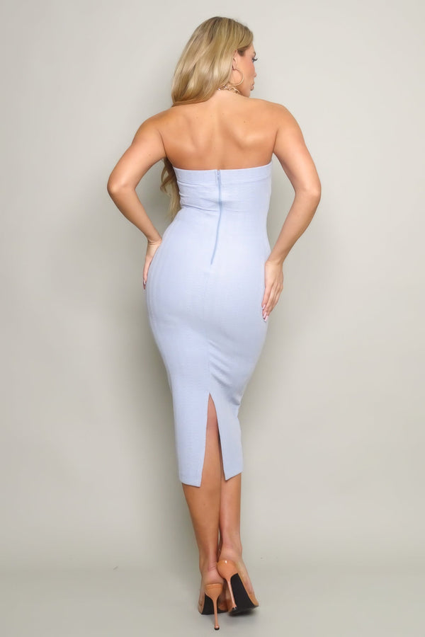 Knit Tube Midi Dress - Dress - SmartBuyApparel