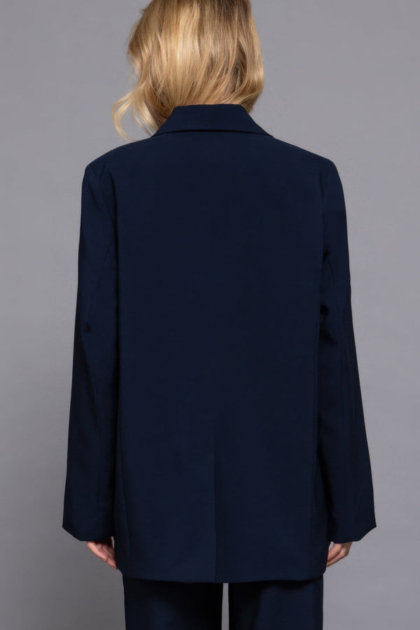 Long Sleeve Front Button Closure Blazer - Women's blazer - SmartBuyApparel