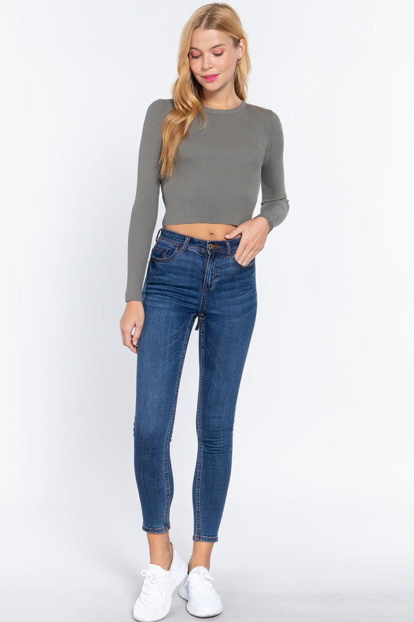Long Sleeve Open Back Sweater Top - Women's sweater - SmartBuyApparel