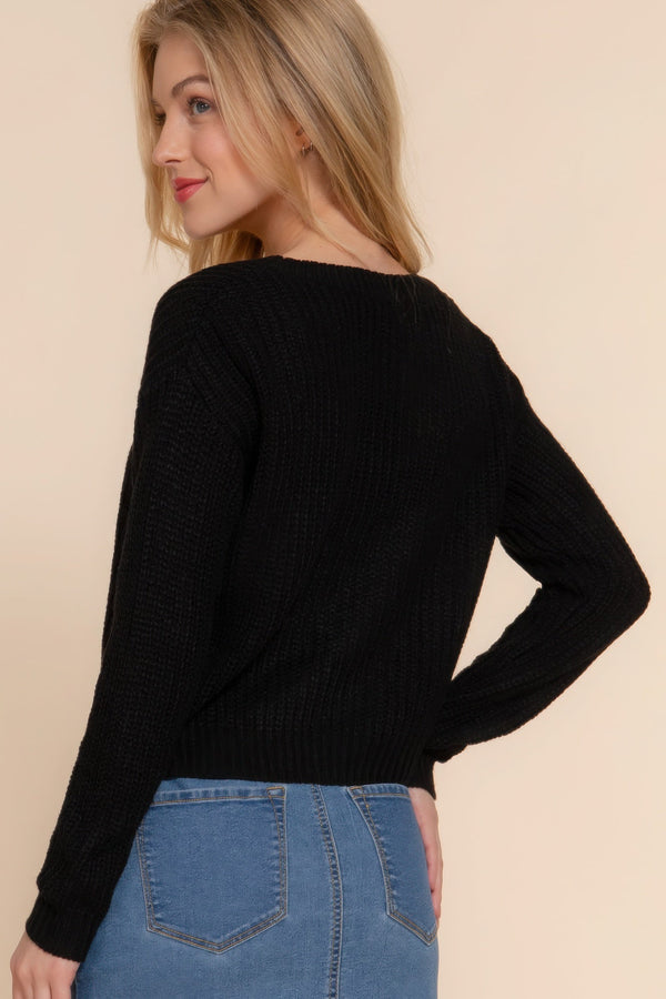 Long Sleeve V - Neck Sweater Cardigan - Women's sweater - SmartBuyApparel