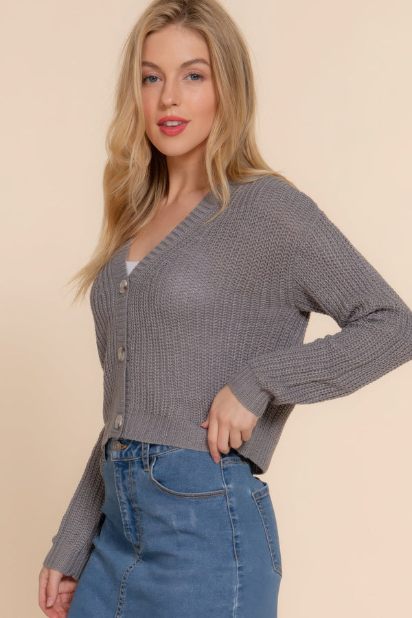 Long Sleeve V - Neck Sweater Cardigan - Women's sweater - SmartBuyApparel