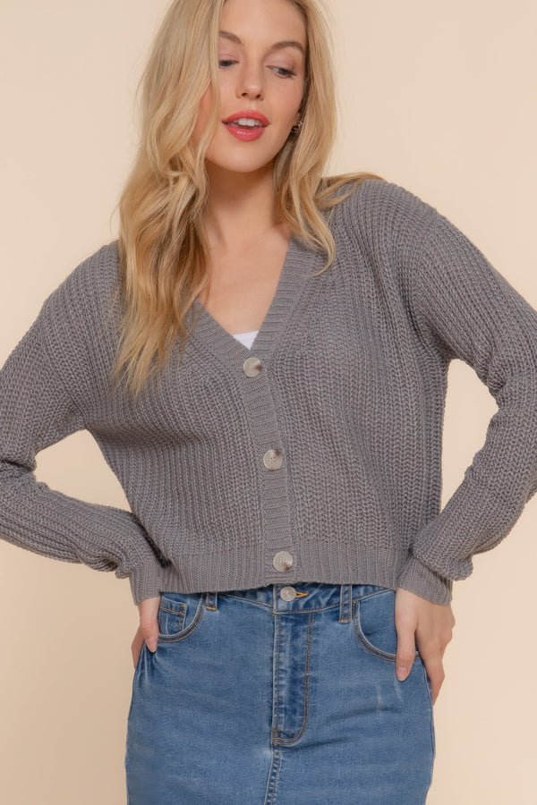 Long Sleeve V - Neck Sweater Cardigan - Women's sweater - SmartBuyApparel