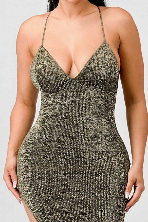 Metallic Glitter Sweetheart Dress - Type: Dress - SmartBuyApparel
