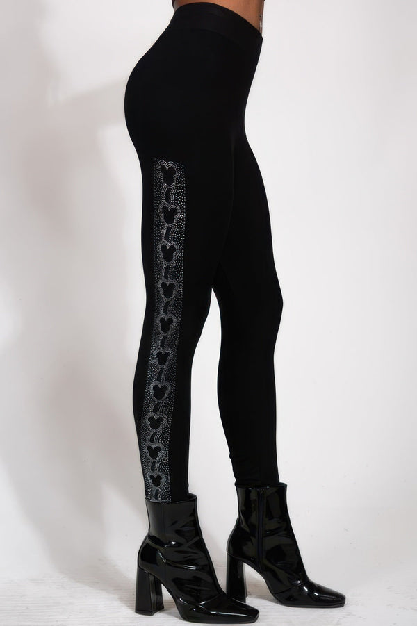 Mouse Ears Crystal Studded High Waisted Leggings - | SmartBuyApparel