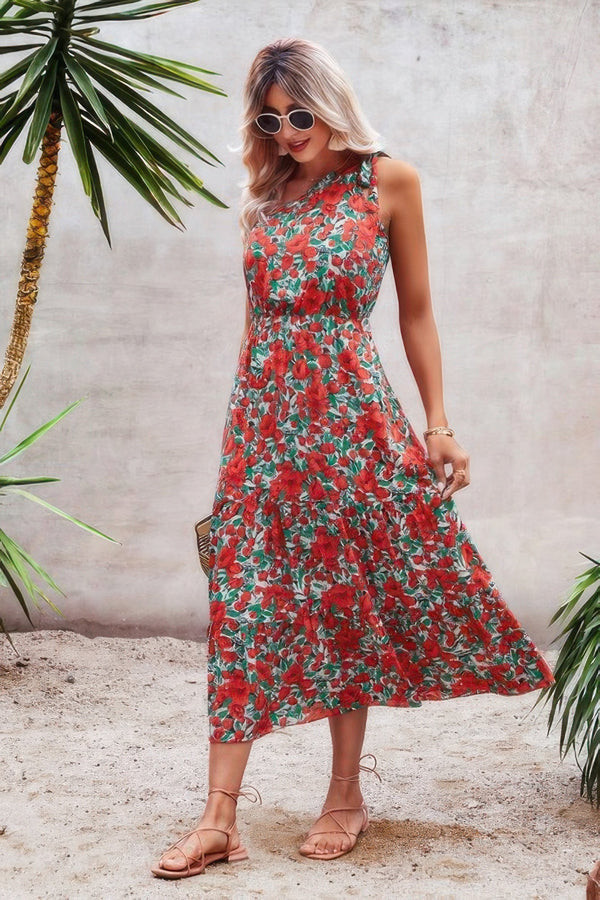 One Shoulder Sleeveless Maxi Dress - | SmartBuyApparel