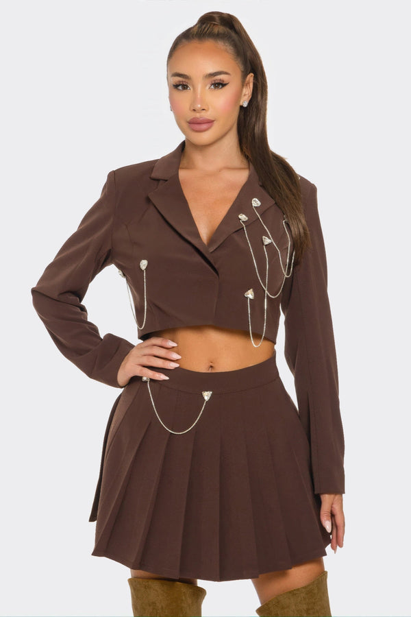 Pleated Skirt Set - Set - SmartBuyApparel