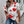 Plus Size Heart Print Ruffle Hem Sleeve Shirt - | SmartBuyApparel