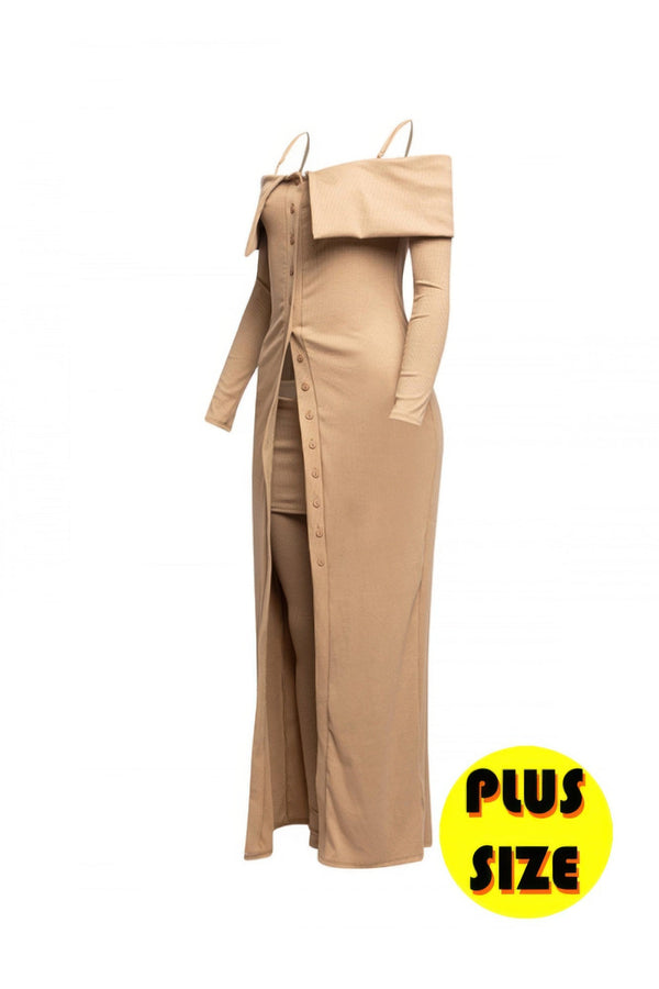 Plus Size Long Length Top & Skirt Leggings Set - | SmartBuyApparel