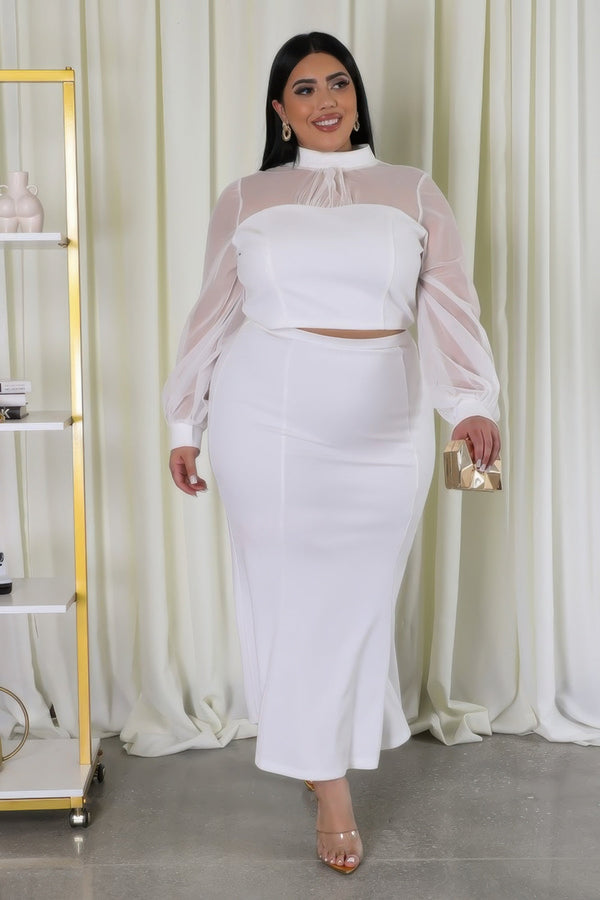 Plus Size Stretch Skirt Set - Women's set - SmartBuyApparel