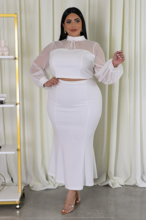 Plus Size Stretch Skirt Set - Women's set - SmartBuyApparel