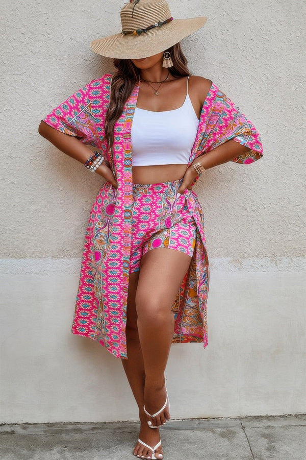 Plus Size Two Pieces Printed Elastic Waist Sets - | SmartBuyApparel