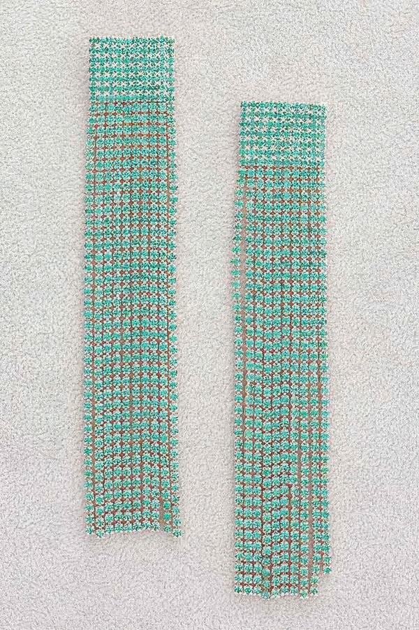 Rhinestone Curtain Drop Earrings - | SmartBuyApparel