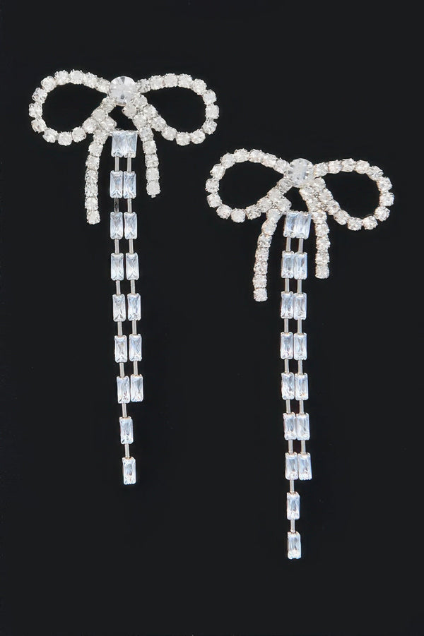 Rhinestone Ribbon Earring - Jewelry - SmartBuyApparel