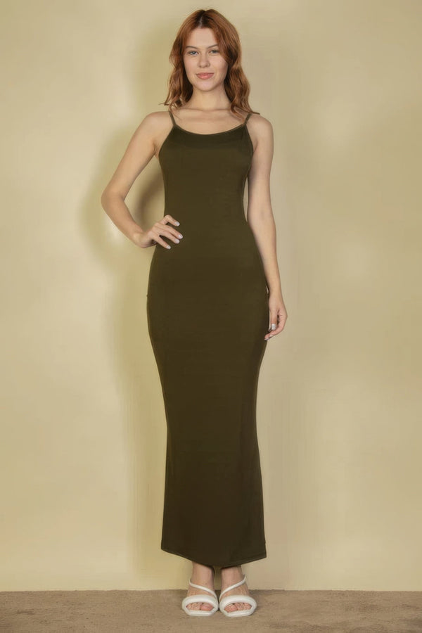 Ribbed Mermaid Hem Camisole Maxi Dress - Dress - SmartBuyApparel