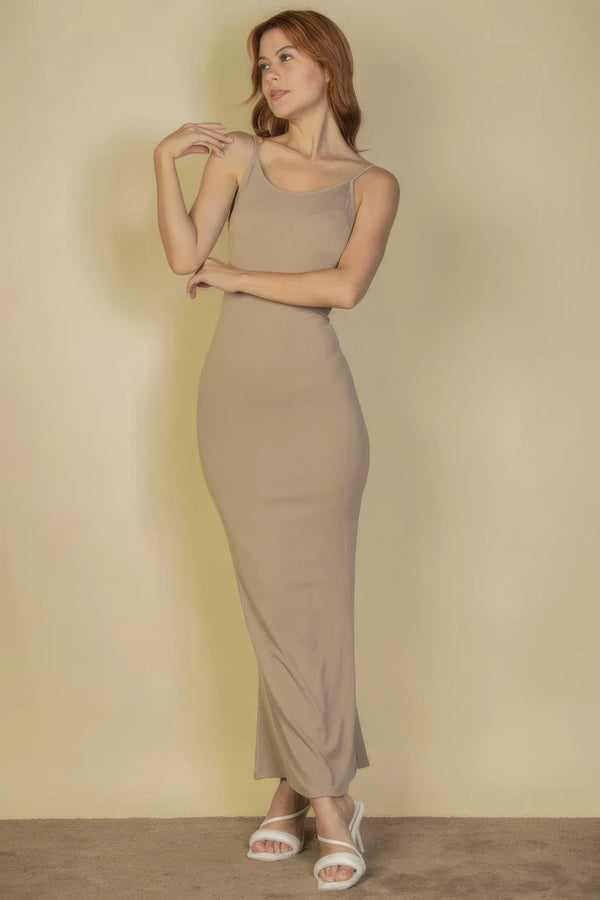 Ribbed Mermaid Hem Camisole Maxi Dress - Dress - SmartBuyApparel