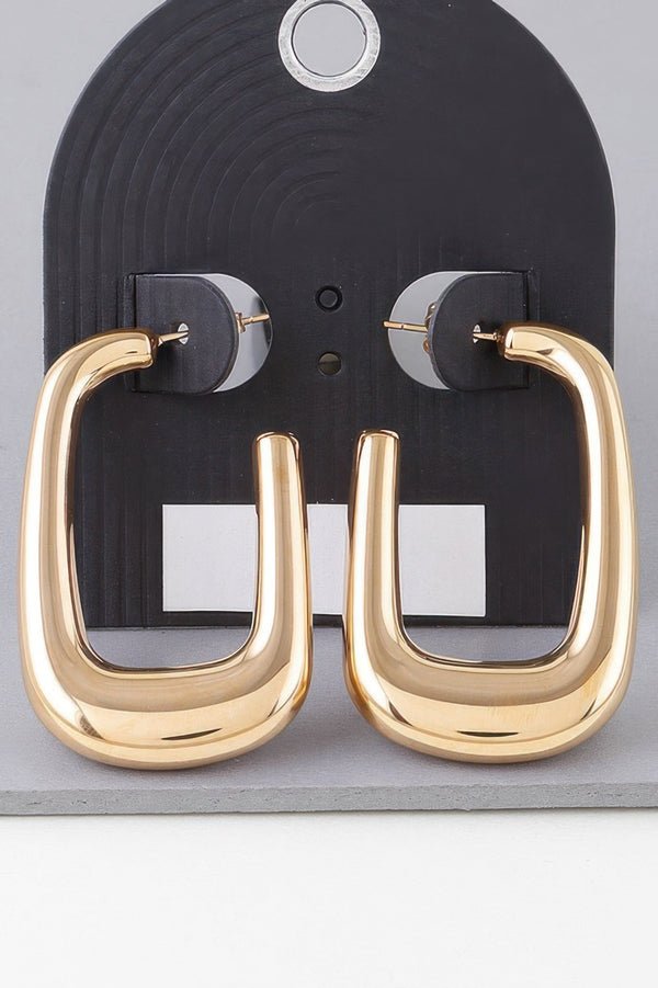 Shiny Frame Hoop Earrings - | SmartBuyApparel