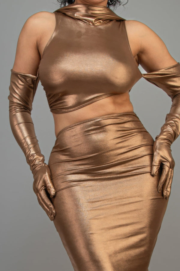 Short Dress With Gloves & Hoodie - Dress - SmartBuyApparel