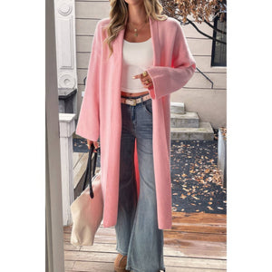 Solid Open Front Knit Long Body Cardigan - Cardigan - SmartBuyApparel