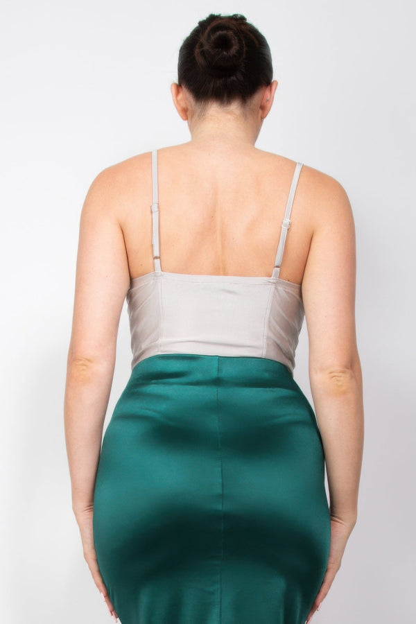 Solid Sweetheart Cami Bodysuit - | SmartBuyApparel